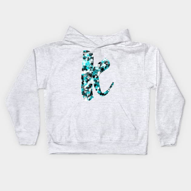 Paint Splash Letter K Kids Hoodie by Hip Scarves and Bangles